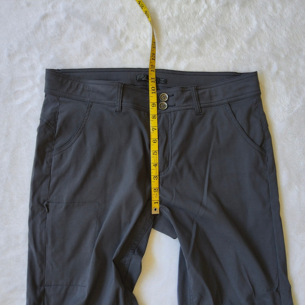Prana Halle Pants Women 14 Gray Roll Up Straight Leg Hiking Outdoor Stretch Zion - Picture 9 of 11